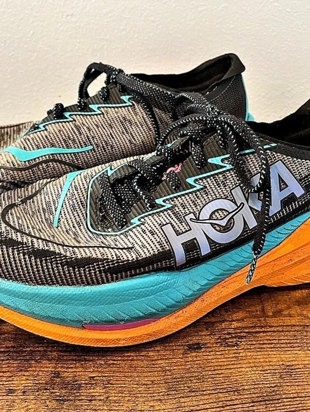 HOKA Mach X 2 Running Shoes Orange & Blue